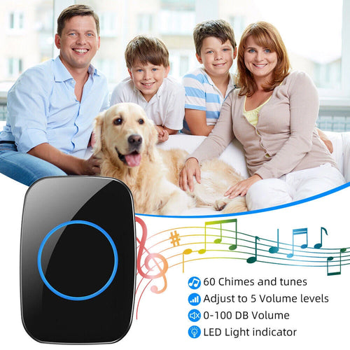 Wireless Doorbell Chime Waterproof Receiver Adjustable Volume 1000FT Kit USA