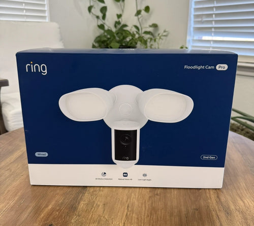 Ring Floodlight Cam Pro 4K (Newest Model) Wired | 2nd gen | Sealed | White